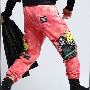 MARKET Smiley Look At The Bright Side Chinatown Joggers LG NWT